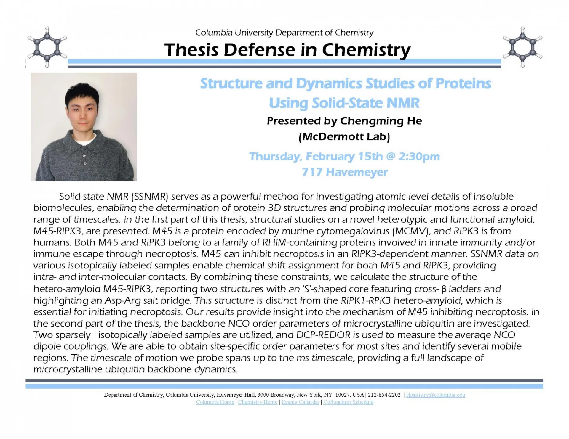 Chengming He's Thesis Defense Poster